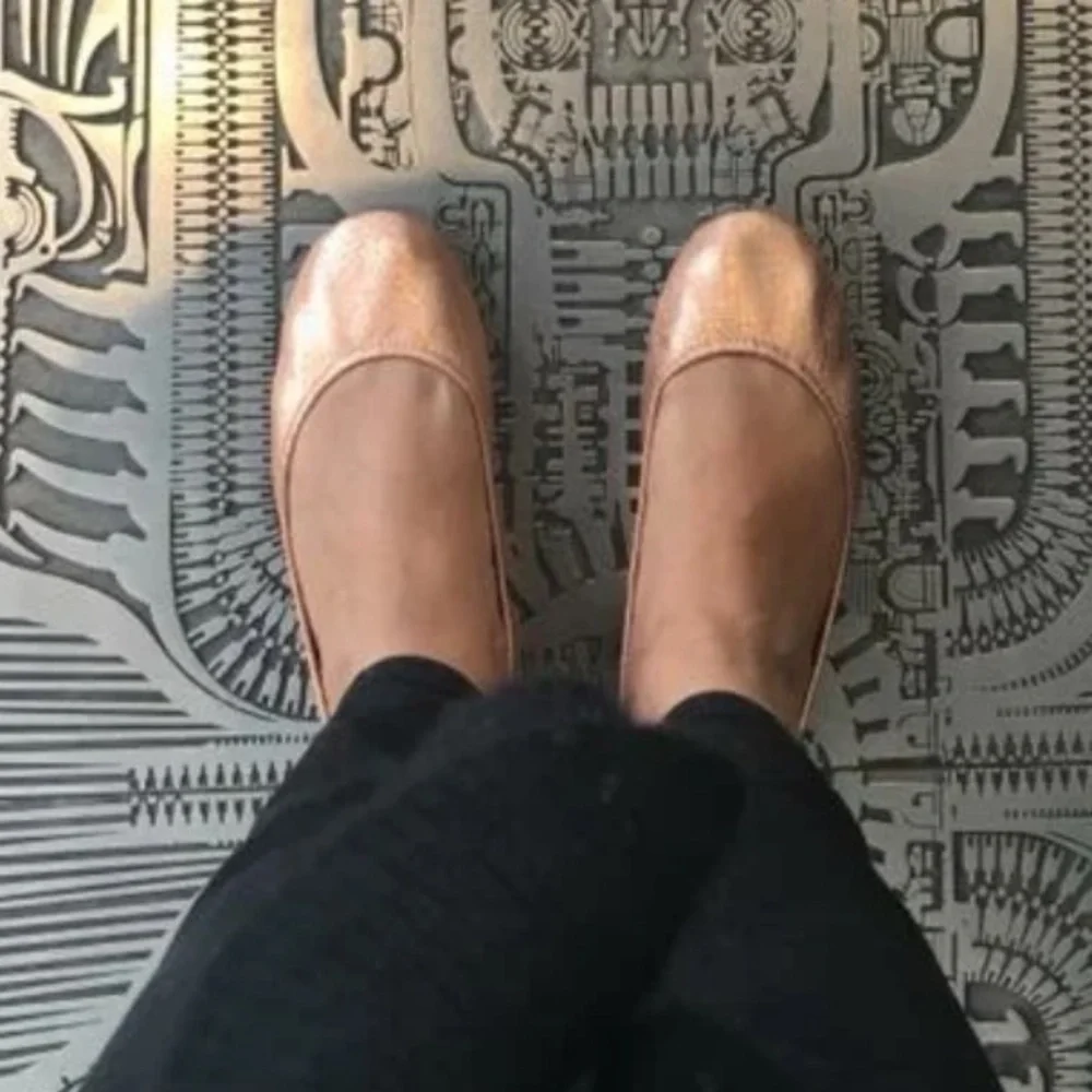 Tieks Women's Rose Gold Glam Metallic Copper Ballet Flats - Picture 14 of 15